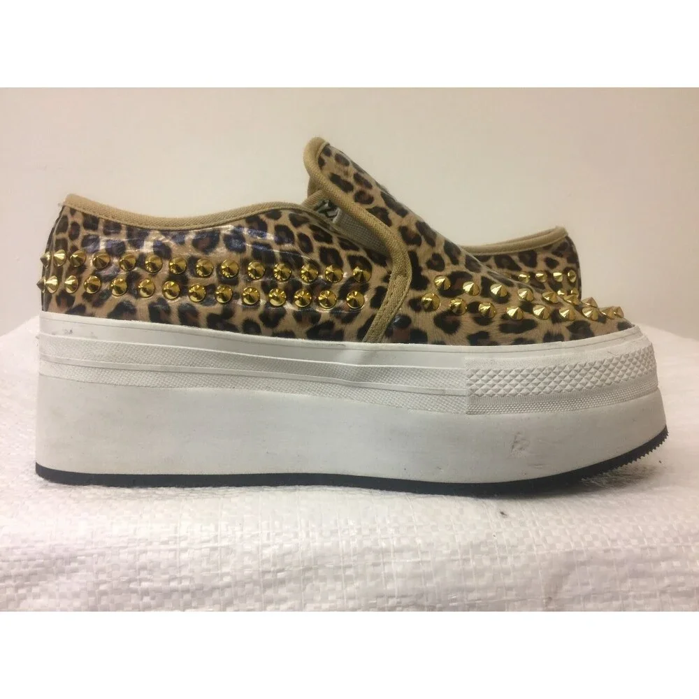IIJIN women size EU 38 US 9 platform fashion sneakers  manmade -leopard print